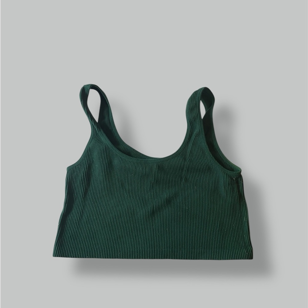 Green Ribbed Crop Top Ardene
